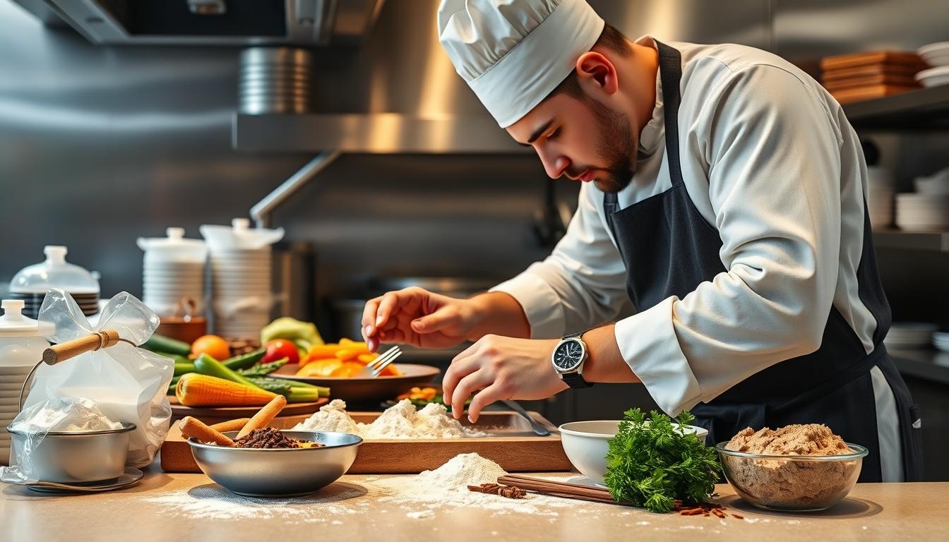 Ingredients prepared for a simple home dinner